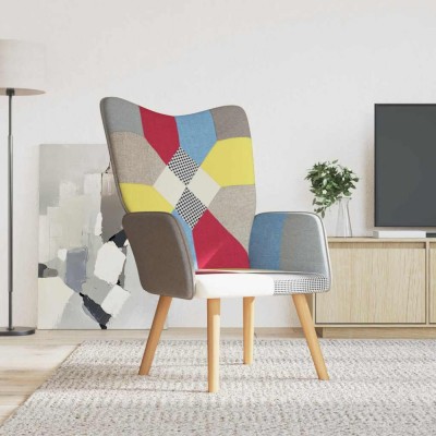 vidaXL Scaun de relaxare, material textil, petice foto