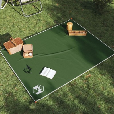 vidaXL Pătură de picnic cu țăruși, verde, 205x155 cm 4004200 foto