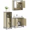 Gossi set mobilier de baie, 3 piese, stejar sonoma, lemn prelucrat