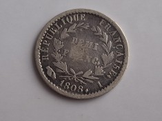 Demi franc 1808 i, argint foto
