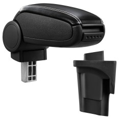 [pro.tec] Marca specifica pentru cotiera auto Seat Leon 1P (2005?2012) - cotiera auto - cu compartiment pentru depozitare - imitatie piele - negru, cu foto