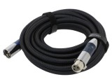 Cablu XLR 3pin 5m negru
