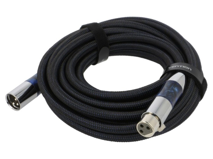 Cablu XLR 3pin 5m negru