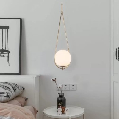 Lustra LOFT Haven, 1x E27, Alb Auriu, Metal, Inaltime Reglabila foto