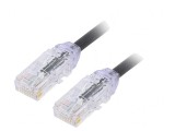 Patch cord UTP negru 1m 28AWG Cat6a, PANDUIT