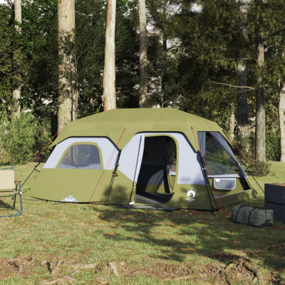 Cort de camping, 9 persoane, verde, 441x288x217 cm foto