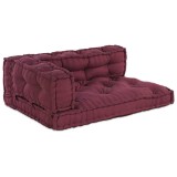 VidaXL Perna pentru Canapea Pallet 3 pcs Bordo Standard Poliester