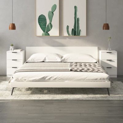 vidaXL Noptiere, 2 buc., alb, 40x36x65 cm 811269 foto