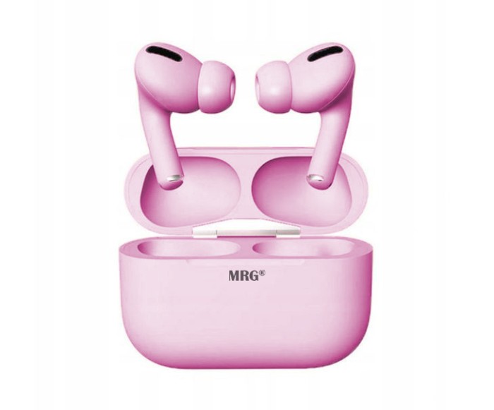 Casti Bluetooth MRG MinPods3, Cu carcasa, Display LCD, Roz C550