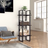 VidaXL Bibliotecă cu 3 rafturi, negru, 40x30x105 cm, PAL