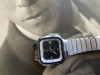 Ceas Seiko 5 dama, cu cadran negru și carcasă pătrată ,antimagnetic., Mecanic-Manual