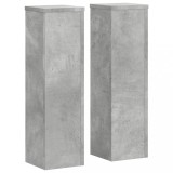 Cumpara ieftin Suport de plante, 2 buc., gri beton, 17x17x60 cm lemn prelucrat