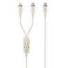 Cablu Incarcare USB-C - Lightning / USB-C XO Design NB-Q262 2in1, 100W, 1.2m, Bej, Apple