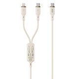 Cablu Incarcare USB-C - Lightning / USB-C XO Design NB-Q262 2in1, 100W, 1.2m, Bej, Apple