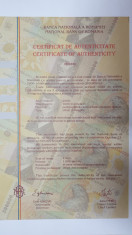 Certificat pentru Coala numismatica 4 x 500.000 lei / 2000 / Ghizari foto