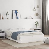VidaXL Cadru de pat cu sertare, alb, 135x190 cm, lemn prelucrat