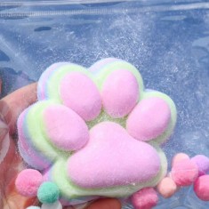 Jucarie Antistres Squishy, Ambalaj Transparent Roz Curcubeu