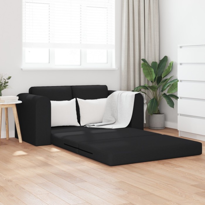 vidaXL Canapea Pat 2-in-1 Neagră 148x71x83 cm Țesătură