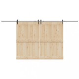 VidaXL Set feronerie pentru uși glisante, negru, 427 cm, oțel
