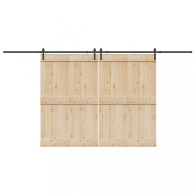 vidaXL Set feronerie pentru uși glisante, negru, 427 cm, oțel foto