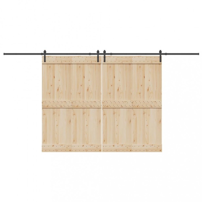 vidaXL Set feronerie pentru uși glisante, negru, 427 cm, oțel