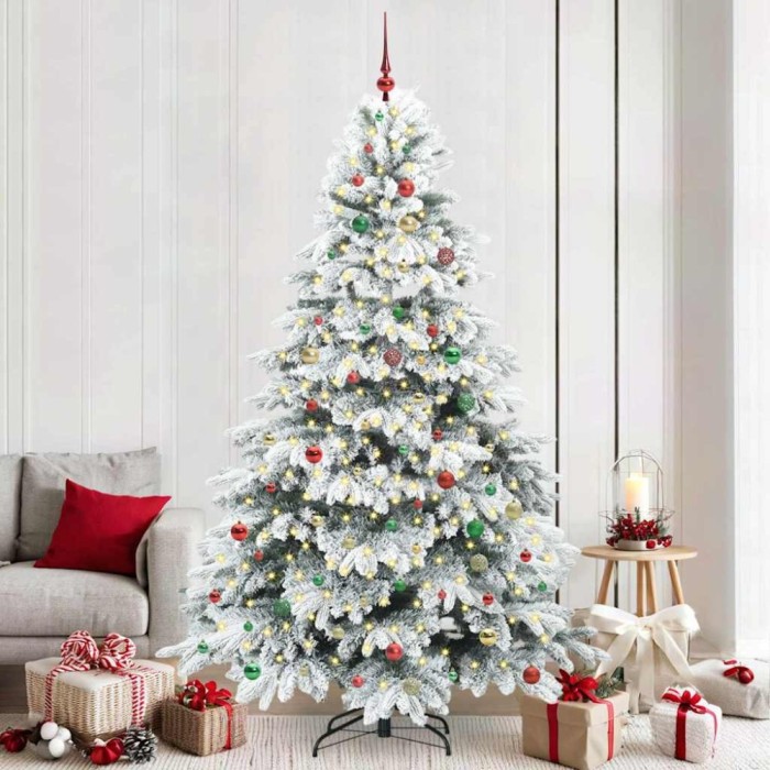 vidaXL Brad de Crăciun artificial cu 300 LED Verde 240 cm PE și PVC 3397648