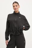 Puma jacheta de antrenament Lace culoarea negru, de tranzitie, oversize, 526863