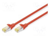 Patch cord RJ45 DIGITUS S/FTP Cat 6a LSZH 0,25m roșu