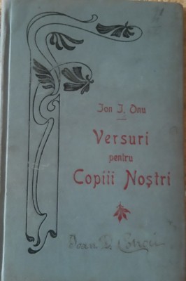 Versuri pentru copiii nostri Ion I. Onu, 1897 foto
