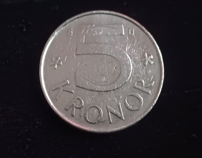C50 - Moneda foarte veche - 5 coroane - Kronor - Suedia - 1984 foto