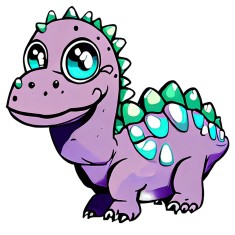 Sticker decorativ, Dinozaur, Mov, 61 cm, 10044ST foto