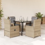 vidaXL Set mobilier de grădină cu perne, 5 piese, bej, poliratan 3262876