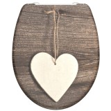 SCH&Uuml;TTE Scaun toaleta Duroplast, &icirc;nchidere silentioasa, &bdquo;WOOD HEART&rdquo; GartenMobel Dekor, vidaXL