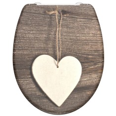 SCHUTTE Scaun toaleta Duroplast, inchidere silen?ioasa, ?WOOD HEART? foto
