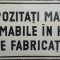 Tablă emailată Nu depozitați materiale inflamabile &icirc;n halele de producție &ndash; protecția muncii