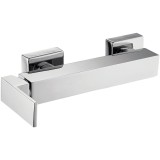 Baterie dus Idrobric Zoe, crom lucios, cartus ceramic &Oslash; 25 mm, rozete perete, racorduri excentrice