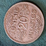 Tunisia , 20 franc 1935 , AHMAD II BEY , argint 20 grame
