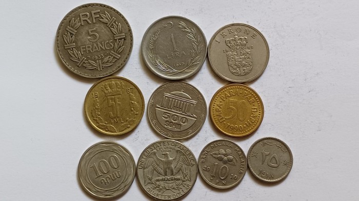 Lot 10 monede din 10 tari diferite-Lot 16