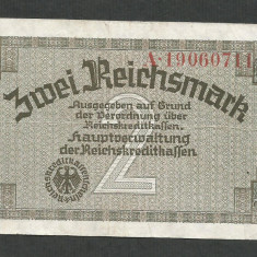 GERMANIA NAZISTA 2 MARCI REICHSMARK 1940 [2] P- 137b , 8 cifre , Litera A , XF