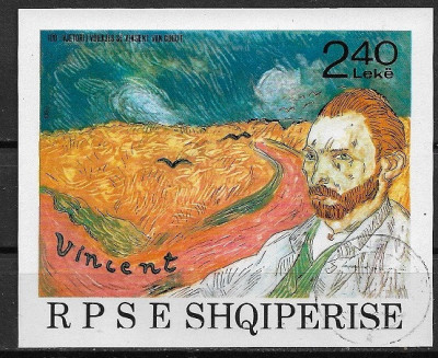 C2146 - Albania 1990 - Van Gogh bloc stampilat foto