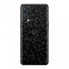 Set Folii Skin Acoperire 360 Compatibile cu OnePlus Nord 2 5G - ApcGsm Wraps Texture 3D HoneyComb Black