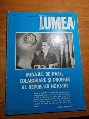 revista lumea 5 ianuarie 1973-mesajul de pace a lui ceausescu foto