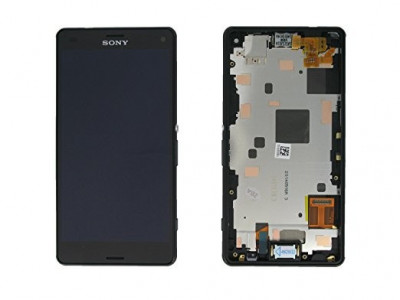 Ansamblu display touchscreen rama Sony Xperia Z3 Compact negru foto