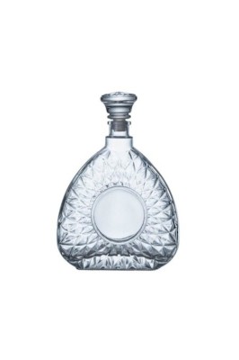 Sticlă transparentă pentru băuturi alcoolice cu capac din silicon, 750 ml foto