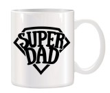 Cana alba ceramica personalizata Super Dad, INOVATIX&reg;. 330ml, Oem