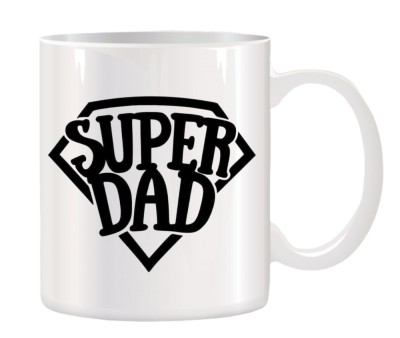 Cana alba ceramica personalizata Super Dad, INOVATIX&amp;reg;. 330ml foto