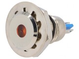 Lampă LED de control portocalie 24VDC IP67 &Oslash;12mm alamă