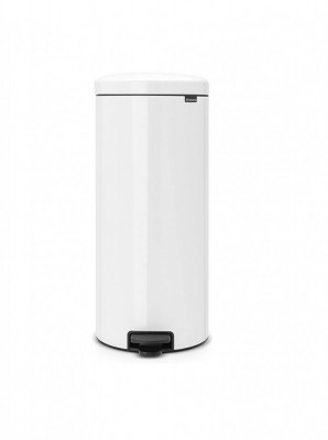 BRABANTIA Newicon - Cos de gunoi cu pedala, otel inoxidabil, alb, 30L - SECOND foto