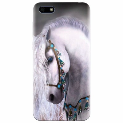 Husa silicon pentru Huawei Y5 Prime 2018, White Horse foto