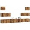 VidaXL Set dulap TV 7 piese montat pe perete lemn vechi lemn prelucrat